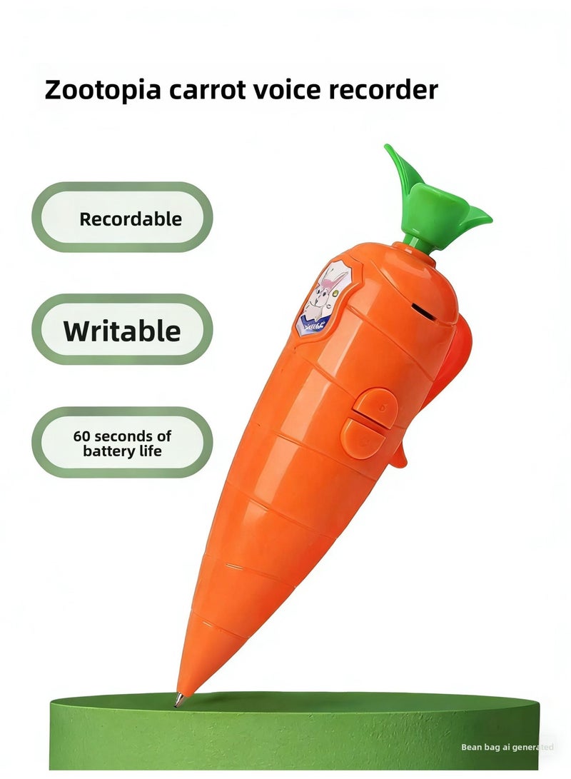ديزني 迪士尼 Zootopia Carrot Voice Recorder Pen - تصميم شخصيات ديزني، الكتابة والتسجيل 2-في-1، الكتابات الممتعة للأطفال - Image 5